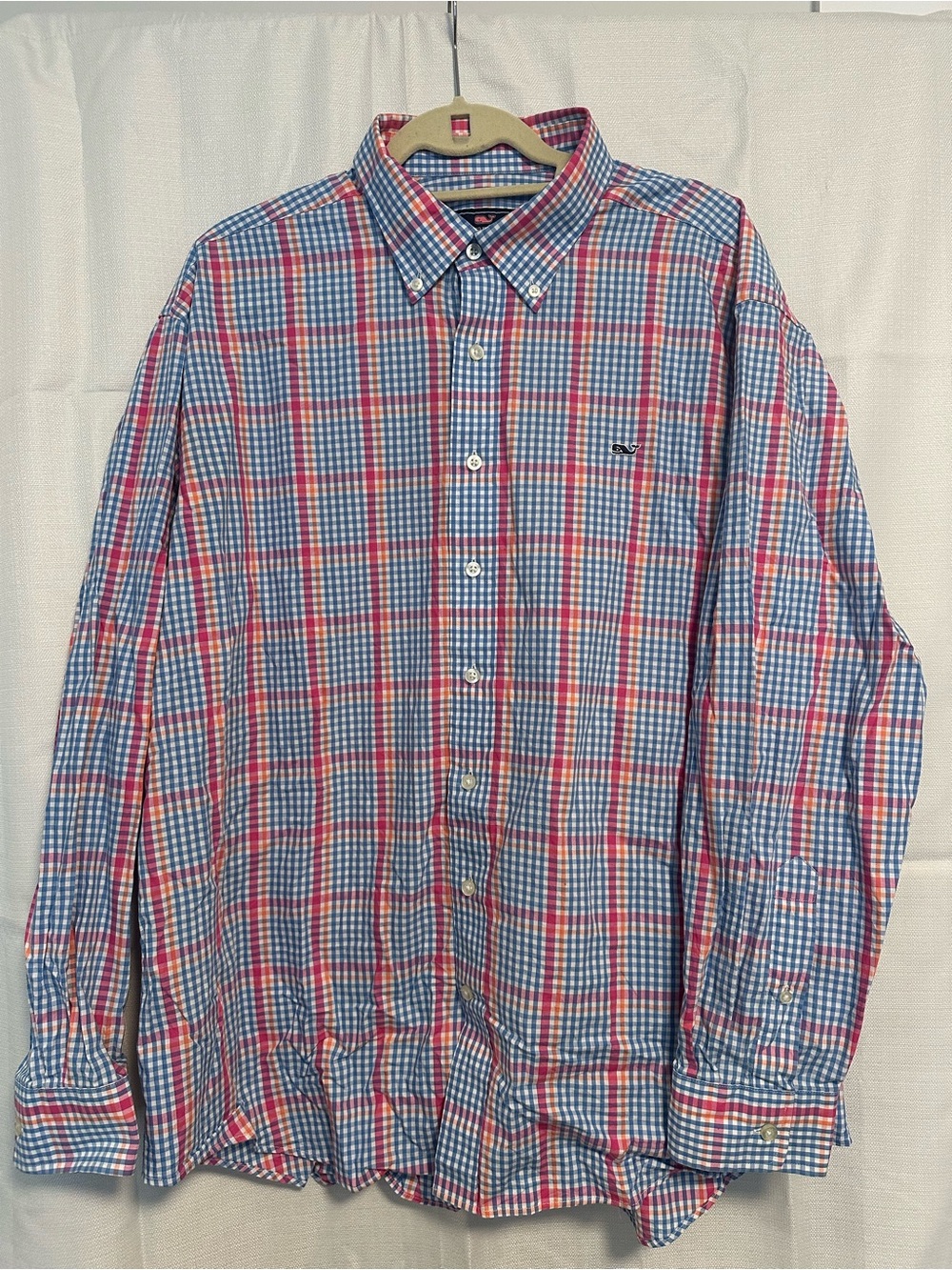 Vineyard Vines Whale Shirt - Blue, Orange, Pink & White Button Down Shirt